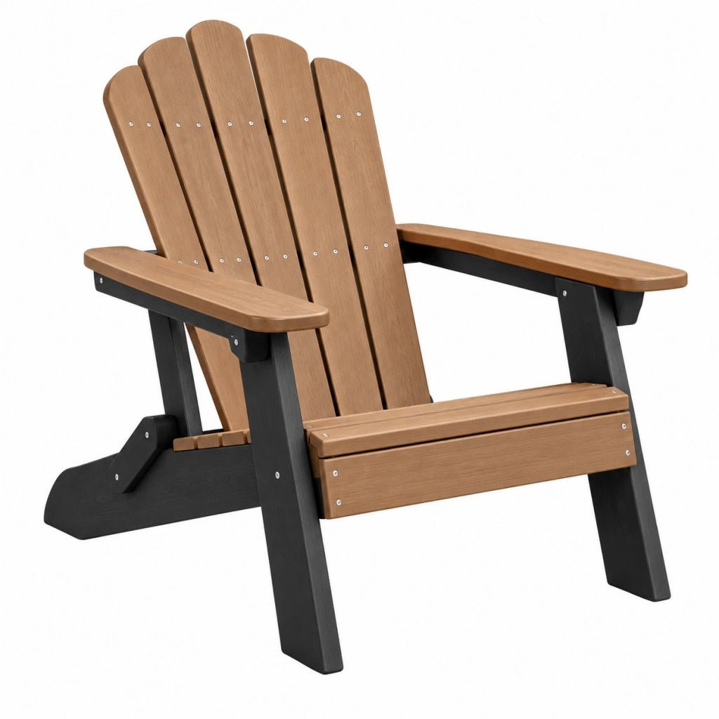 Krzesło ogrodowe Adirondack 83 x 80 x 98 cm z tworzywa brązowe/czarne