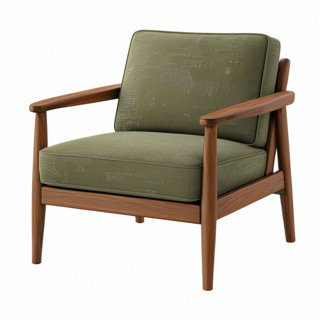 Fotel 68 x 75 x 82 cm z drewnianą ramą zielony do salonu w stylu retro