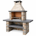 Grill ogrodowy 160 x 70 x 220 cm z kamienia w kolorze szarym z rusztem stalowym