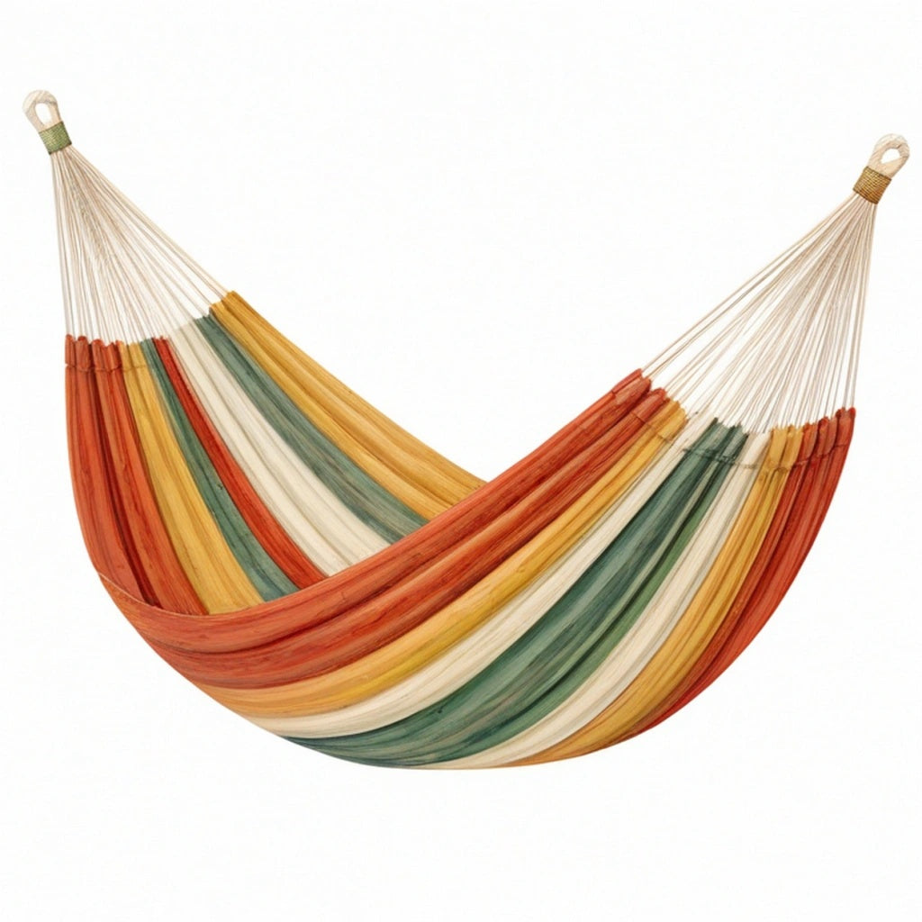 Hamak 200 x 100 cm bawełniany wielokolorowy w stylu boho do ogrodu